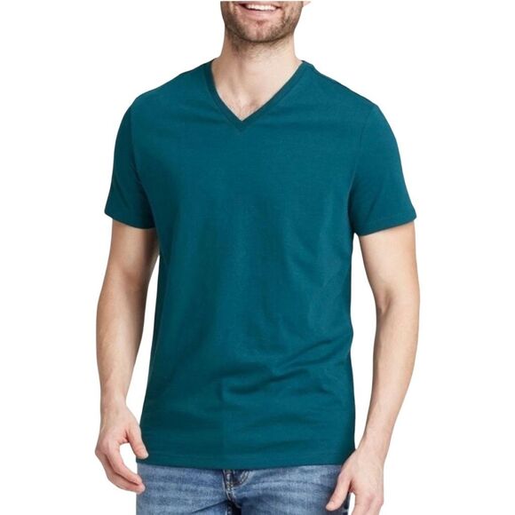 Goodfellow & Co Every Wear V-Neck Tee - Sz Medium - Thunderbolt Blue - SET OF 2 - Picture 1 of 7